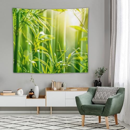 HZOHNAGO Bamboo Tapestry Bamboo Leaf Sunshine Nature Printed Wall Tapestry Painting Wall Hanging for Bedroom Living Room Dorm 60" W x 50" H - color: Bamboo-1, size: 60"L x 50"W