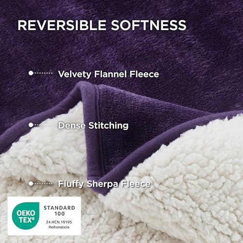 Bedsure Waterproof Dog Blankets for Small Dogs - Small Cat Blanket Washable for Couch Protection, Sherpa Fleece Puppy Blanket, Soft Plush Reversible Throw Furniture Protector, 25"X35", Eggplant - color: Eggplant, size: S(25x35")