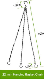 Hanging Basket Chain,22 Inch Black Hanging Chain,Chain for Hanging Plants with Hooks for Bird Feeder Hanging Planter Porch Wind Chime (Black, 22 Inch-5PCS)