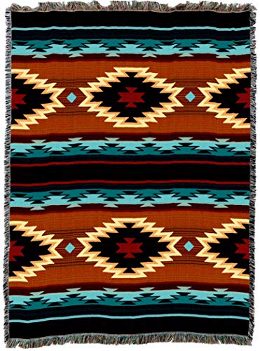 Pure Country Weavers Anatolia Blanket - Southwest Native American Inspired - Gift Tapestry Throw Woven from Cotton - Made in the USA (72x54) - color: Anatolia, size: Large