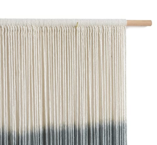 Macrame Wall Hanging Large Dip Dye Tapestry Fiber Wall Art Boho Living Room Bedroom Macrame Wall Decor 59''Wx35''L - color: Grey