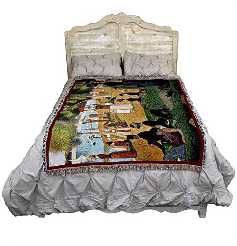 Pure Country Weavers A Sunday Afternoon on the Island of La Grande Jatte Blanket by Georges Seurat - Fine Art Gift Tapestry Throw Woven from Cotton - Made in the USA (72x54)