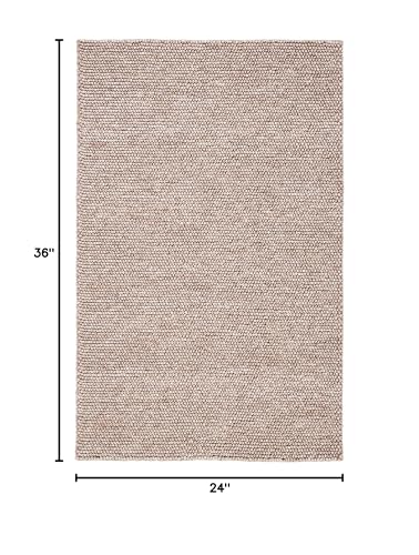 SAFAVIEH Natura Collection Accent Rug - 2' x 3', Brown, Handmade Wool Blend, Textured Design, Ideal for Hallway, Bedroom, Foyer (NAT620T) - color: Brown, size: 2' x 3' (Rectangular)