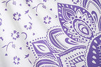 Bhagyashri Fashions Indian Mandala Cotton Purple White Queen Ombre Tapestry Bedspread Wall Hanging Art Bed Picnic Beach Throw Blanket Hippie Boho Tapestries 84x90 Inches