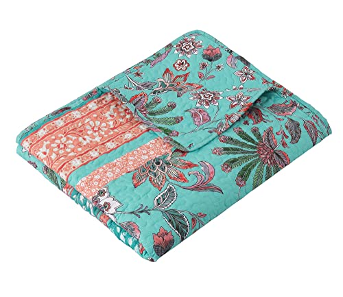Greenland Home Barefoot Bungalow Audrey Throw Blanket, 50 x 60-inch, Turquoise - color: Turquoise