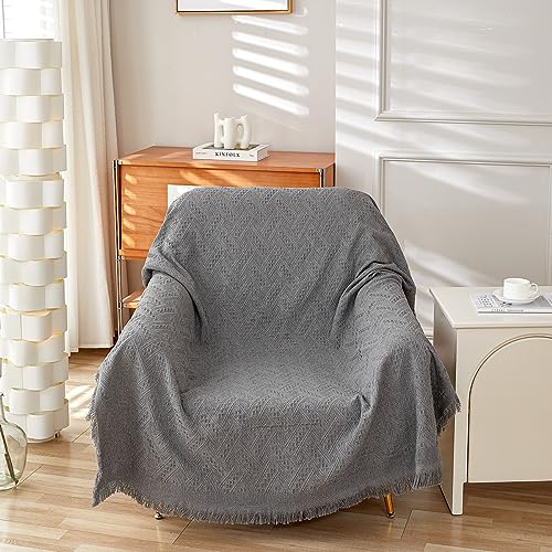AIVIA Chair Single Seat Cover Sheet Blanket Tablecloth, Throw Cushion Covers for Chairs, 1 Cushion Furniture Decor Slipcovers Protector for Dogs Cats Table Cloth Fabric Dark Gray - color: Dark Gray, size: 51” x 71”