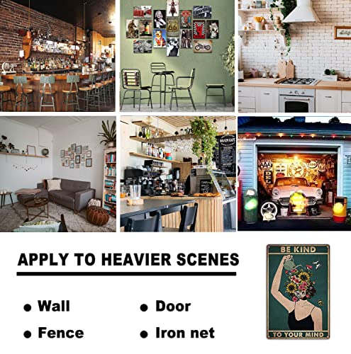 Fmcmly Vintage Tin Signs Be Kind to Your Mind Hippie Boho Art Poster Land Lady Gift Encouragement Gifts for Women Home Kitchen Office Bedroom Cafes Wall Decor 8x12 Inch - color: Tin Sign01