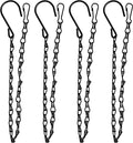 XDW-GIFTS 4-Pack 25.5 Inch Hanging Chain with Hooks for Hanging Bird Feeders, Birdbaths, Planters, Lanterns, Wind Chimes, Baskets, Billboards, Decorative Ornaments, Outdoor Indoor Use (Black)