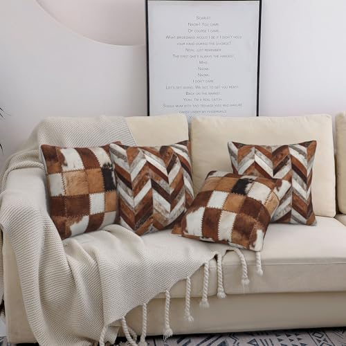Cow Print Throw Pillow Covers 18 X 18 Inch Set of 4 Decorative Cushion Cover Home Decor for Sofa Chair Couch Bedroom Living Room - color: Cow Print