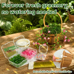 GUJYUYIF Beaded Plant Kit Green Glass Leaf Beads with Rattan Basket, Hanging Suncatchers Beading Kit for Jewelry Making DIY Craft Kit Plants - color: Pink-Green