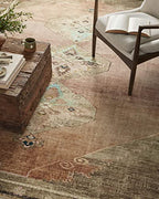 Loloi Magnolia Home by Joanna Gaines Sinclair Collection SIN-06 Clay/Tobacco 8'-6" x 11'-6", .25" Pile Height, Machine Washable, Area Rug - color: Clay / Tobacco, size: 8'6" x 11'6" (Rectangular)
