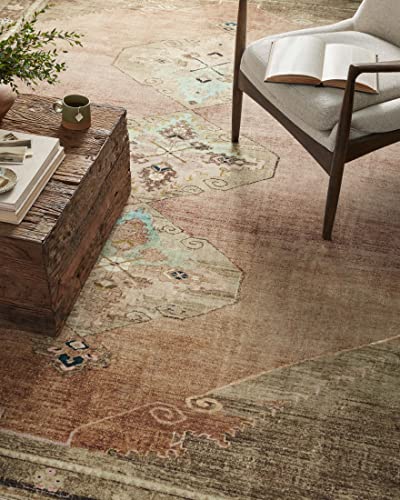Loloi Magnolia Home by Joanna Gaines Sinclair Collection SIN-06 Clay/Tobacco 2'-3" x 9'-6", .25" Pile Height, Machine Washable, Runner Rug - color: Clay / Tobacco, size: 2'3" x 9'6" (Rectangular)