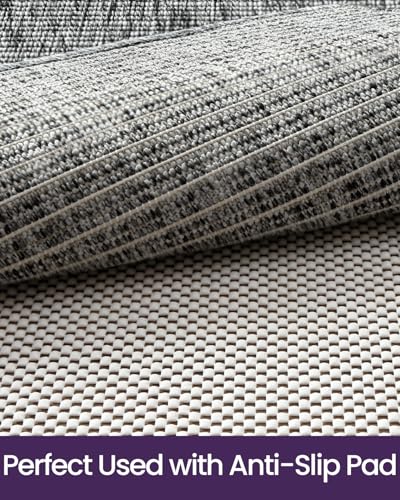 DEXI Dirt Trapper Door Mat, 31x60 Washable Doormat, Dirt Resistant and Absorbent, Easy Clean Low-Profile Floor Rugs for Entryway, Front Door, and Inside Entrance, Dark Grey - color: Dark Grey, size: 2'7" X 5' (Rectangular)
