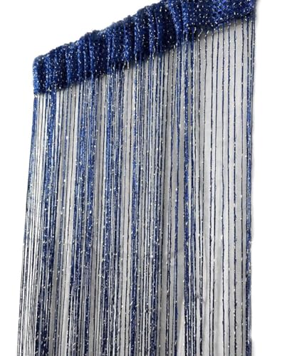 ave split Decorative Door String Curtain Wall Panel Fringe Window Room Divider Blind Divider Tassel Screen Home 100cm*200cm (Royal blue18) - color: Royal Blue18