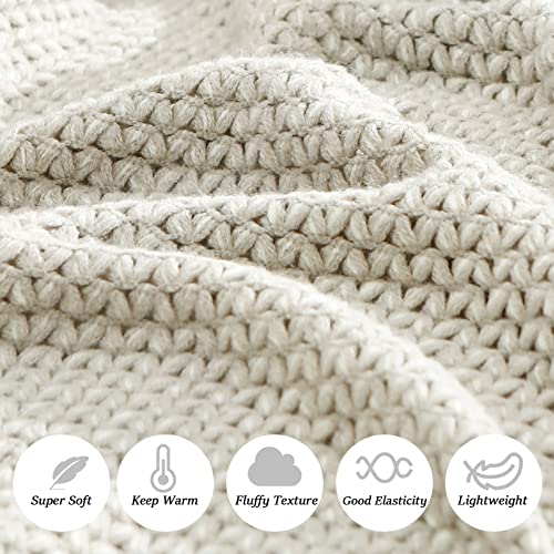 Blagic Grey and White Knit Throw Blanket with Tassel| Home Decor Blanket| Holiday Throw| Wrap Shawl Scarf, Lightweight Soft Cozy Warm Fluffy, Wheat Textured, 50" W x 60" L - color: F-grey & White, size: 50 × 60 in