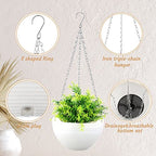 Zopeal 16 Pack Self Watering Hanging Planters 8 Inch Garden Flower Plant Pot Container with Drainer and Chain Round Hanging Pot Plant Basket for Indoor Outdoor Plants (White) - color: White