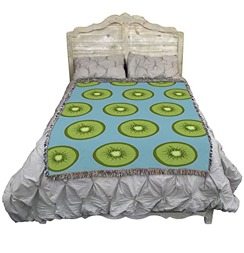 Pure Country Weavers Kiwi Blanket - Garden Floral Gift Tapestry Throw Woven from Cotton - Made in The USA (72x54) - color: Kiwi