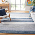 SAFAVIEH Area Rug 8x10 - Striped Kilim Collection - Large - Grey & Blue, Flat Weave Cotton, Ideal for Living Room, Bedroom, Office, Dining Space (STK804M) - color: Grey/Blue, size: 8' x 10' (Rectangular)