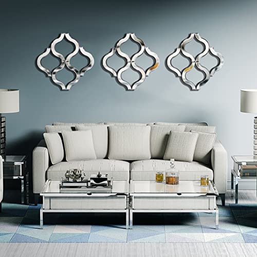 DMDFIRST Arc-Shaped Decorative Wall Mirror Silver Color 14.75”x14.75”, Exquisite Bevelled Gorgeous Glam Accent Decor Mirror, Unique Modern Fashion