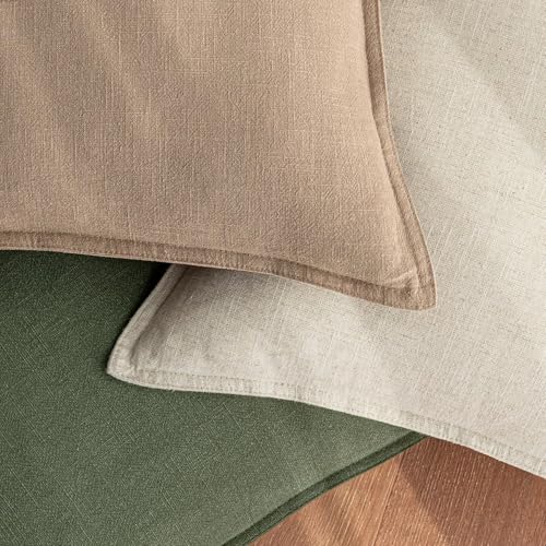 24x24 Inch Set of 2 Camel Decorative Linen Euro Solid Throw Pillow Covers Boho Accent Farmhouse Couch Pillows Modern Neutral Home Decor for Bed Sofa Livingroom - color: Camel, size: 24" x 24" (Pack of 2)