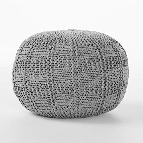 Christopher Knight Home Yuny Fabric Pouf, Grey - color: Grey