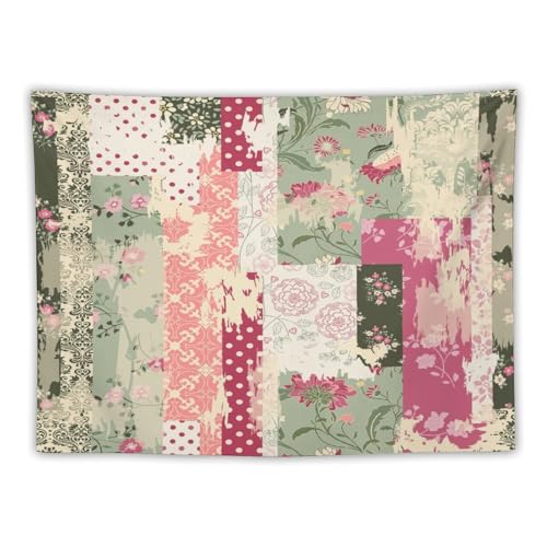 Kurtect Patchwork Flower Tapestry,Abstract Colorful Floral Retro Style Hand Drawn Tapestries for Party Beach Picnic Blankets Tablecloths Living Room Wall Deocr, 30x40 in - color: style-1, size: 40"L x 30"W