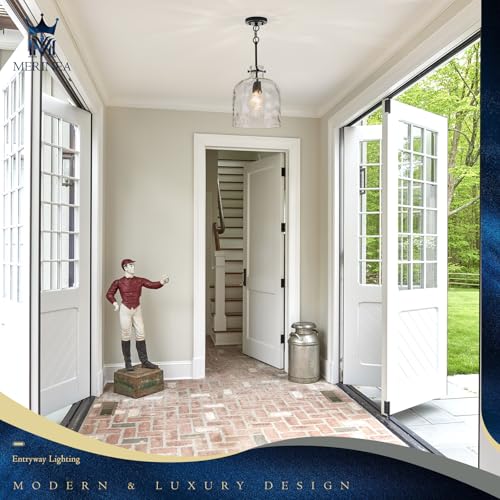 Modern Black Glass Pendant Light – 10-Inch Wide Single Dome Light Fixture, 1-Light E26 Ceiling Hanging Lamp for Kitchen Island, Dining Room, Hallway - color: Black-Medium