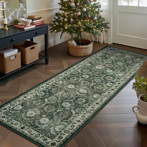Runner Rug 2x6, Washable Non Slip Low Pile Kitchen Runner, Soft Boho Modern Rug for Hallways, Bedroom, Sage Green - color: A-sage Green, size: 2' x 6' (Rectangular)