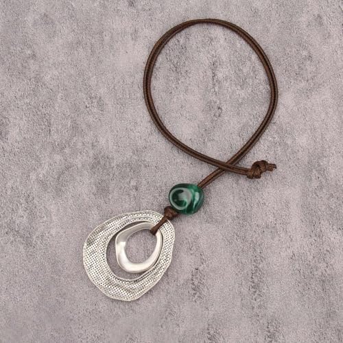 Leather Necklace for Women Long Boho Pendant Hippie Choker Necklace Bohemian Layered Leather Rope Wooden Jewelry Gifts - style: Long Chunky Boho Necklace