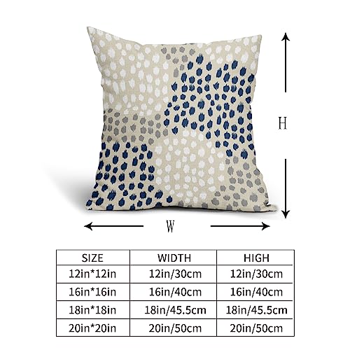 Blue White Pillow Covers 16x16 Set of 2 Boho Gray Polka Dot Throw Pillows Modern Trendy Print Decorative Outdoor Farmhouse Pillowcase Cushion Cover Linen Pillow Case Decor for Home Sofa Couch Bed - color: Blue White Dots, size: 16" x 16" (Pack of 2)