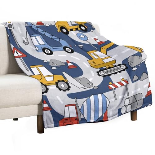Construction Truck Car Blanket,Children's Cartoon City Building Construction Vehicle Print Blanket for Couch Sofa Bed Decorative Gifts 30x40 - color: Blanket-14, size: 30"x40"