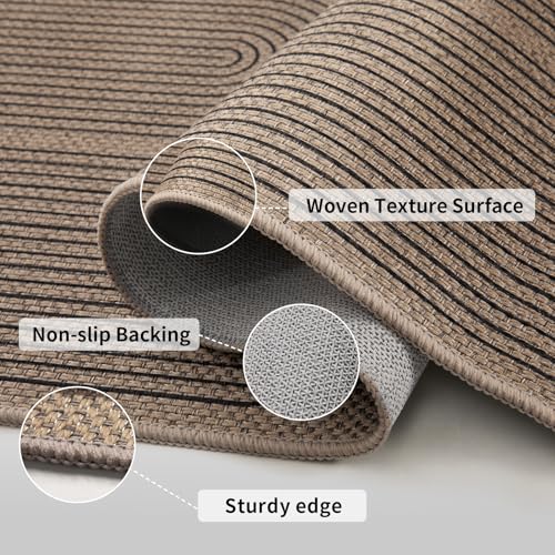Tangsoo Rainbow Easy Jute 2x3 Outdoor Washable Rug for Entryway,Non-Slip Small Area Rug Farmhouse Throw Mats Modern Neutral Indoor Carpet for Entryway Kitchen Foyer Front Porch - color: Rainbow-3 Black, size: 2x3ft