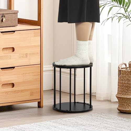 HDANI Small Round Wooden Step Stool for Kids Adults, 300lbs Load Capacity Garden Stool, Non-Slip Small Stool for Plant Stand, Kitchen, Bathroom and Bedroom, Black - color: Black, size: Small - Single