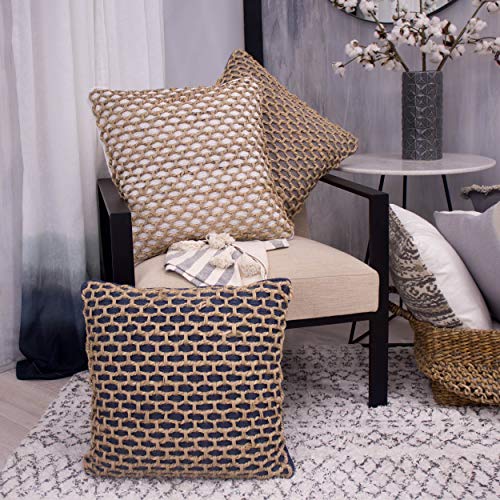 Boho Living Jada Decorative Throw, Includes Accent, Premium Woven Design, Living Room Décor, (1) 20" x 20" Pillow Cover with Insert, Grey - color: Grey, size: (1) 20" x 20" Pillow Cover With Insert