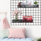 4 Pcs Metal Wire Mesh Basket for Gridwall Black Hanging Wire Mesh Basket with Hook Wall Mounted Organizer for Home Wall Display (Small) - size: Small