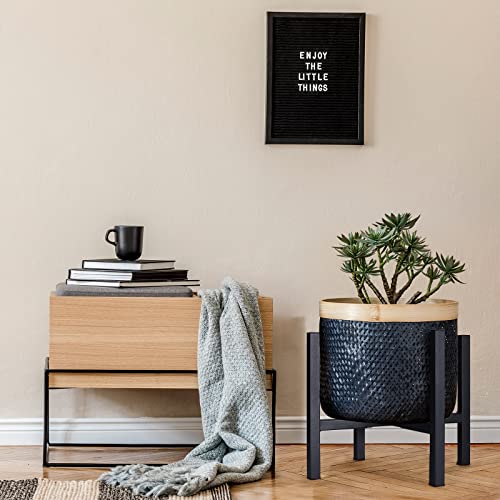 YueTong 2 Pack Indoor Plant Stand for Large Plants, Outdoor Plant Stands Fits 12-16 inch Pot,Adjustable Metal Heavy Duty Planter Stand(Matte Black) - size: 12-16" 2pack