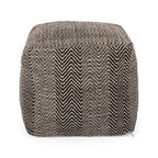 Christopher Knight Home Dora Hand-Crafted Cotton Cube Pouf, Brown, Beige, and Yellow