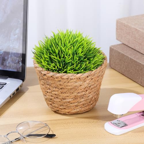 TOYANDONA 2pcs Modern Woven Plant Pots Natural Woven Planter Baskets Liner for Indoor Outdoor Random Color 5.1 inch