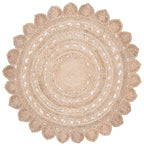 SAFAVIEH Natural Fiber Round Collection 8' Round Natural NF160A Handmade Boho Charm Farmhouse Jute Area Rug - color: Natural, size: 8' (Round)
