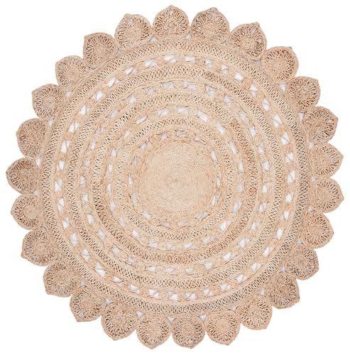 SAFAVIEH Natural Fiber Round Collection 10' Round Natural NF160A Handmade Boho Charm Farmhouse Jute Area Rug - color: Natural, size: 10' (Round)