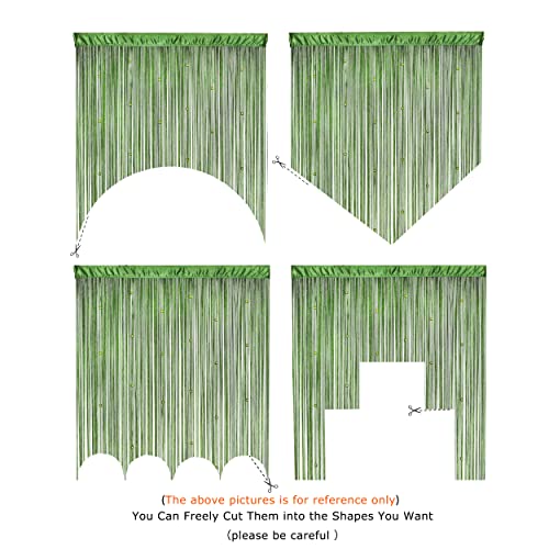 YaoYue Beaded Curtain Door String Curtains for Doorway Tassels Beads Hanging Fringe Hippie Room Divider Window Hallway Entrance Wall Closet Bedroom Privacy Decor (Grass Green, 100×200cm) - color: Grass Green, size: 39"W x 79"L (Pack of 1)