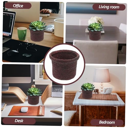 1Pc Seaweed Woven Plant Holder Natural Seagrass Pot Container for Indoor Plants Handcrafted Design Versatile Basket for Home Decor