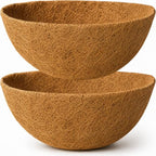 Y&M Pack of 2 12" Pre-Formed Round Coco Fiber Hanging Basket Liner, Coco Replacement Liner - color: 2pcs 12in Round