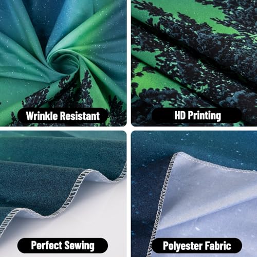 Extra Large Forest Wall Tapestry for Bedroom Aesthetic 71"x90", Nature Outer Space Galaxy Starry Night Tapestry Wall Hanging, Green Landscape Ceiling Backdrop Decor Tapestries for Living Room Dorm - color: Aurora Forest Tapestry, size: 90"L x 71"W