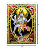 Dancing Shiva/Nataraja sequins Cotton Wall Hanging Yoga Painting : Size 43"x30" Inches - color: Dancing Shiva