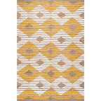 nuLOOM Hand Braided Marla Denim And Jute Diamonds Area Rug, 5x8, Yellow - color: Marla Yellow, size: 5' x 8' (Rectangular)