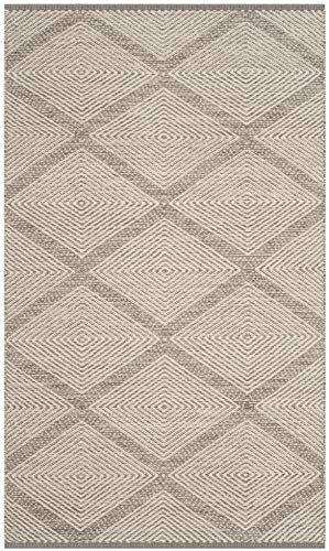 SAFAVIEH Montauk Collection Accent Rug - 3' x 5', Grey, Handmade Cotton, Ideal for High Traffic Areas in Entryway, Living Room, Bedroom (MTK821A) - color: Grey, size: 3' x 5' (Rectangular)