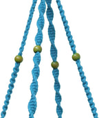Macrame Plant Hanger & Holder, Hanging Planter 4 Legs Double Deck for 8 inch to 10 inch Two Pots Indoor Outdoor Hanging Planter Cotton Rope 67 Inch with Metal Ring (Cotton-Turquoise)
