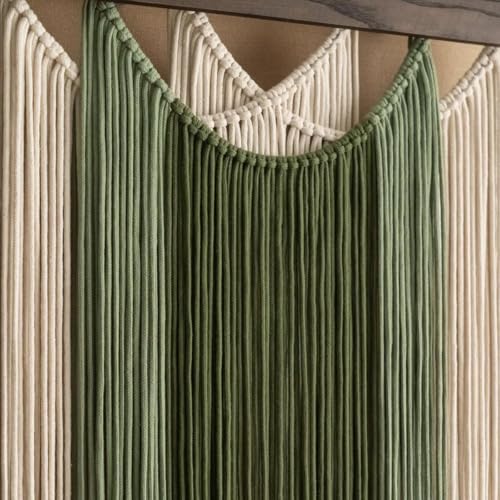 M MANUAL Macrame Wall Hanging 15.7x47.2Inch Fiber Handmade Macrame Wall Hanging Bohemian Yarn Tapestry Living Room Bedroom Modern Home Decor For Boho Home Decoration (A) - color: A