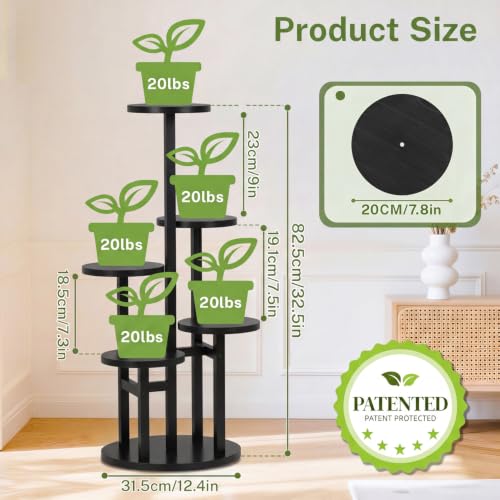 iDavosic.ly 5 Tier Plant Stand Indoor, Tiered Corner Wood Multiple Flower Holder Shelf, Tall Orchid Display Rack for Living Room Bedroom, Black - color: Pine Black, size: 5 Tiers